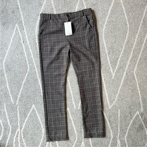 AS Collection Brown Plaid Slim Fit Trousers Boys 13-14